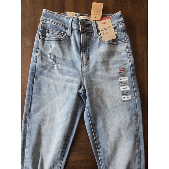 Levi's Denim - NWT Levis 26x30 High Rise Distressed Skinny Straight Leg 721 Jeans Denim 131180